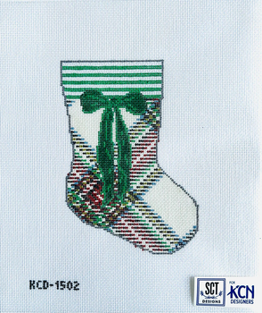 SCT Designs (KCN) KCD1502 Cream Tartan Mini Sock 4 1/4" X 6" 18 Mesh