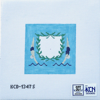 SCT Designs (KCN) KCD1347R Swimming Crest 4 1/2" Square  18 Mesh