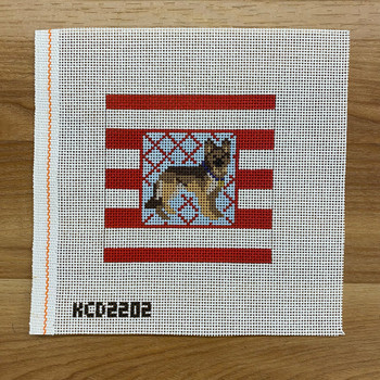 SCT Designs (KCN) KCD2202 German Shepherd Striped Square 4 1/2" square  13 Mesh