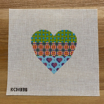 Marianne Ensz KCD1336 Multipattern Heart 4" X 4" 18 Mesh