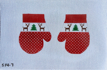 Reindeer Mittens 3 1/2" X 4" each 13 mesh STITCH-ITs SI47