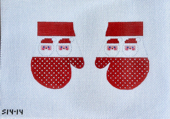 Santa Mittens 3 1/2" X 4" each 13 mesh STITCH-ITs SI414