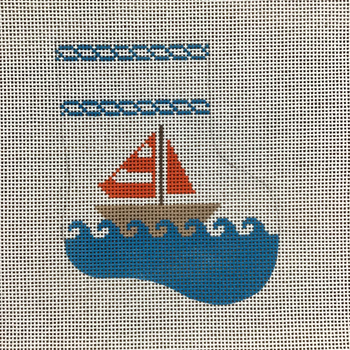 Sailboat Mini Sock 4 1/2" X 5 1/2" 13 mesh STITCH-ITs SI85232E