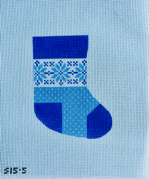 Blue Snowflakes Mini Stocking 4" X 5 1/2" 13 Mesh STITCH-ITs SI55