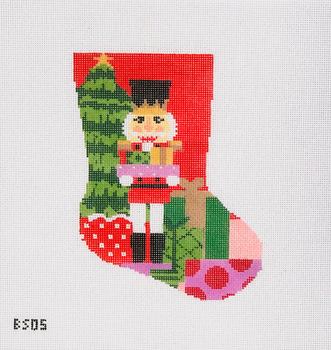 Classic Nutcracker Stocking 6" long, 4.25" wide, 18 Mesh Bauble Stockings BS05