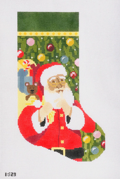 Jolly Old St. Nick Stocking 16 1/2" long, 10" wide 13 Mesh Bauble Stockings BS29