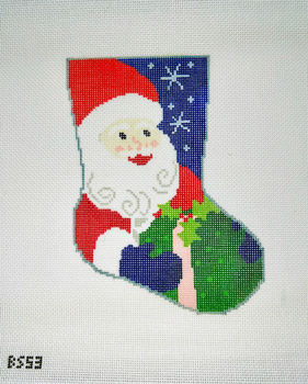 Ho Ho Ho Santa Stocking 6" long, 4.25" wide, 18 Mesh Bauble Stockings  BS53