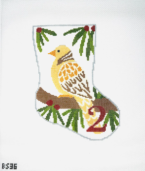 Two Turtle Doves Stocking  6" long, 4.25" wide, 18 Mesh Bauble Stockings BS36