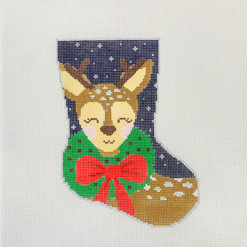 Dasher the Fun Reindeer Stocking 6" long, 4.25" wide, 18 Mesh Bauble Stockings  BS31