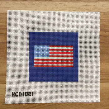 American Flag Square 4 1/2" x 4 1/2" 13 Mesh Jennifer Hall  KCD1021