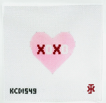 XOXO on Pink 3 1/4" X 3"  13  Mesh Jennifer Hall KCD1549