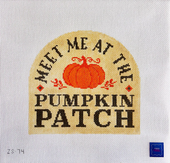 Meet Me at the Pumpkin Patch  8 1/2" X 8"  13 Mesh Ziggy Stitches  ZS74