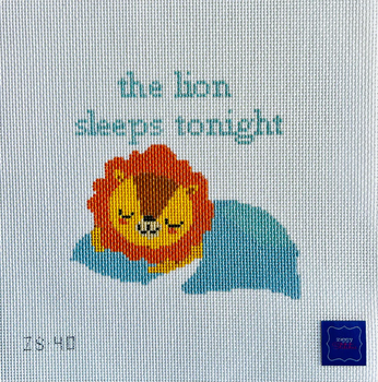 The Lion Sleeps Tonight  6" X 6" 13 Mesh Ziggy Stitches ZS40