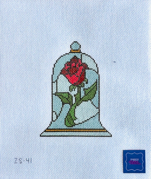 Enchanted Rose 3 1/2" X 4 1/2" 18 Mesh Ziggy Stitches ZS41