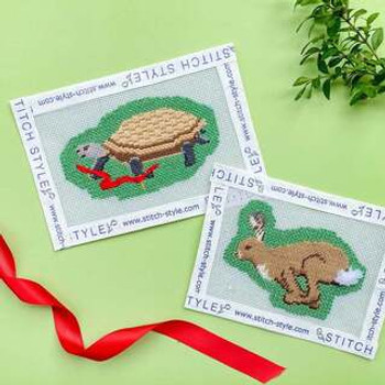 Fairy Tales and Fables: The Tortoise and Hare Mesh  includes stitch guides Stitch Style