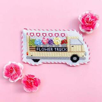 Flower Truck 6 x 2.5" 18 Mesh  includes stitch guides Stitch Style