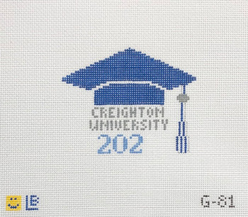 G-81 Creighton University, NE 3.5w x 3h 18 Mesh LAUREN BLOCH DESIGNS