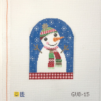 GUB-15 Catching Snowflakes Snowman 3.5w x 5h  18 Mesh LAUREN BLOCH DESIGNS