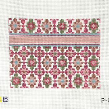 P-02 Portuguese Tiles Clutch-Rose 9w x 7h  13 Mesh LAUREN BLOCH DESIGNS
