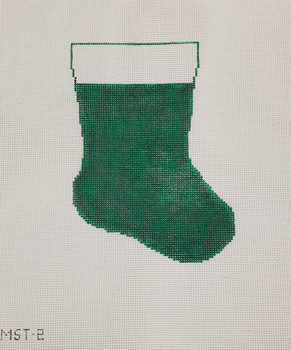 Stocking MST-2 Mini Stocking Christmas Green 5″ x 7″ 18 Mesh Point2Pointe