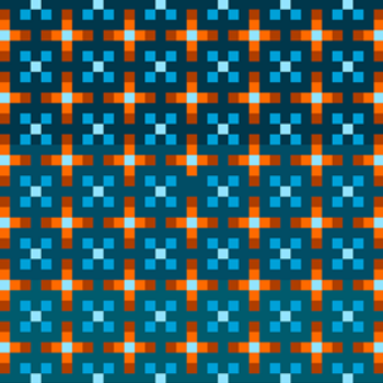 Canvas Orange and Blue Tile Insert 3 x 2 18  Mesh Point2Pointe