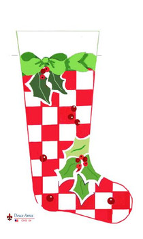 CHS04 SL04 Checkerboard Stocking 18" x 8" 13 Mesh  Deux Amis 