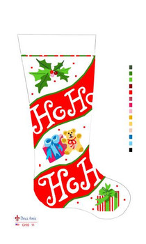 CHS11 HO HO HO Stocking 23" x 10" 18 Mesh  Deux Amis 