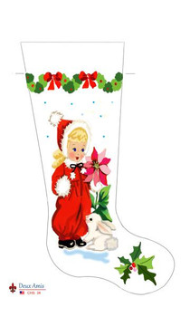 CHS34 SL34 Snowsuit Girl Stocking 18" x 8" 18 Mesh  Deux Amis 