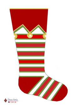 CHS24 Stripes Of Joy Stocking  23" x 10" 18 Mesh Deux Amis 