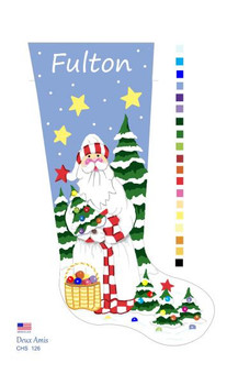 CHS126 White Santa Stocking 23" x 10" 13 Mesh Deux Amis 