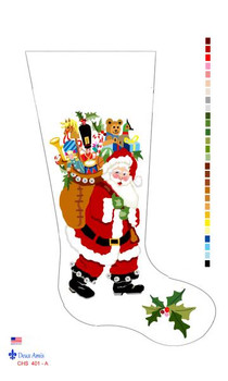 CHS401-A Santa And Bag Of Toys 23" x 10" 18 Mesh Deux Amis 