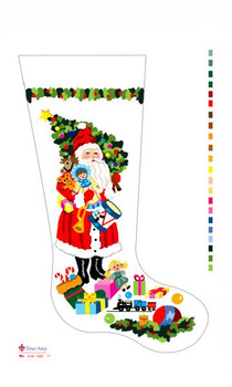 CHS1025 St. Nick/Girl Toys Stocking  23" x 10"18 Mesh Deux Amis