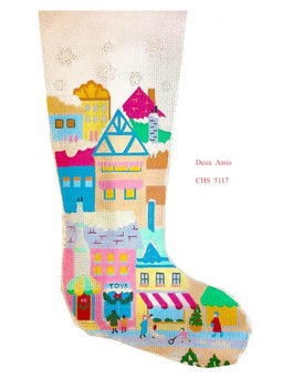 CHS5117 SL5117  City Christmas Stocking 18" x 8" 13 Mesh Deux Amis