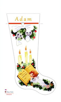 CHS2214 SL2214 Reading Cherub Stocking  18" x 8" 18 Mesh Deux Amis