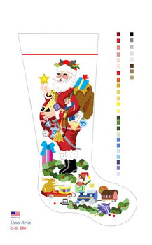 CHS2461 Santa's Delivery Stocking  23" x 10" 13 Mesh Deux Amis