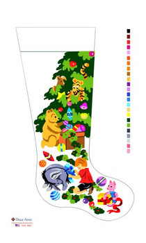 CHS5001 Pooh And Friends Stocking 23" x  10" 13 Mesh Deux Amis