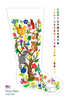 CHS1799 Tree Of Life Stocking 23" x 10" 13 Mesh Deux Amis