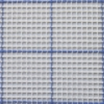 911613028 Off White/Cream - Blue Checked; Canvas - Rug - Twist - Interlock - Zweigart; 3ct; 100% Cotton; Width 28" 