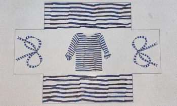 SF76 Striped Shirt with Stripes and Bows 13 Mesh Sara Fitz The Collection Designs 