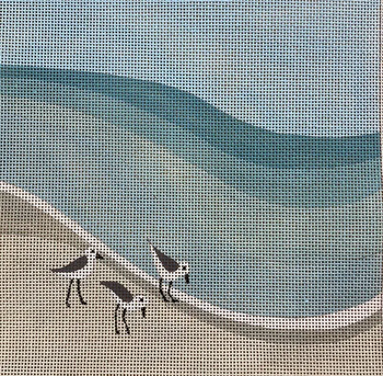 KN13 Sandpipers 9"x 9" 13 Mesh Katie Nelligan Design