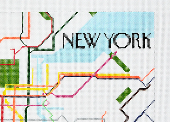 New York Subway Map 8.5 inches x 8.5 inches 18 Mesh Evelyn Designs