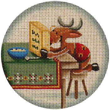 1005d Reindeer breakfast 4" Round 18 Mesh Rebecca Wood Designs!