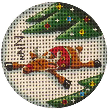 1005h Sleepy Reindeer 4" Round 18 Mesh Rebecca Wood Designs!