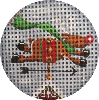 1046c Reindeer vane 4" Round 13 Mesh Rebecca Wood Designs!