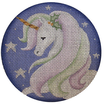 1055b He, Unicorn 4" Round 13 Mesh Rebecca Wood Designs!