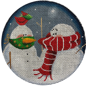 1060c Masked Snowman 4" Round 18 Mesh Rebecca Wood Designs!