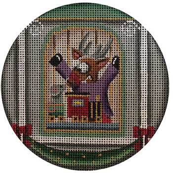 1054i A Mouse! Reindeer 4" Round 13 Mesh Rebecca Wood Designs!