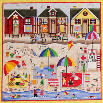 430nx Beach memories 16" x 16" 13 Mesh  Rebecca Wood Designs!