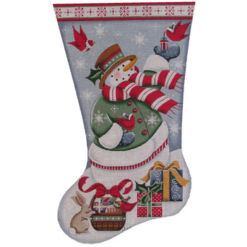 1399b Snowman Presents 11" x 19" 18 Mesh Rebecca Wood Designs!