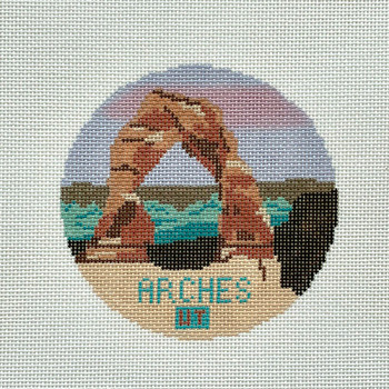 NP1 Arches, Utah 4.25" round 18 Mesh Blue Ridge Stitchery